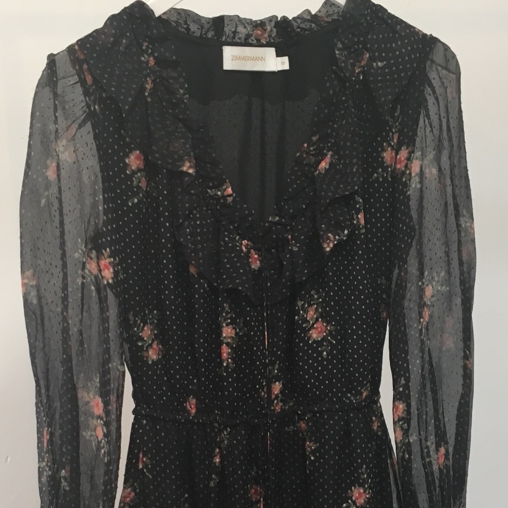 Zimmermann black floral dress